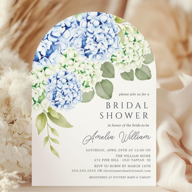 Elegant Blue Hydrangea Bridal Dusche Einladung (Von Creator hochgeladen)