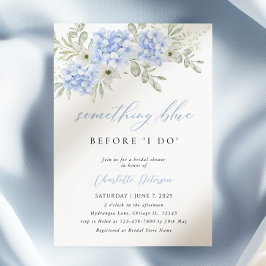Elegant Blue Hydrangea Bridal Dusche Einladung