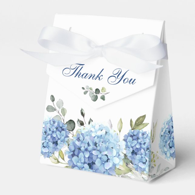 Elegant Blue Hydrangea Eucalyptus Gift Wedding Geschenkschachtel (Vorderseite)