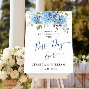 Elegant Blue Hydrangea Eucalyptus PROBE DINNER Poster
