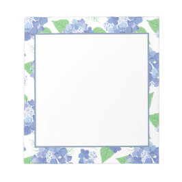Elegant Blue Hydrangea Floral Notepad Notizblock