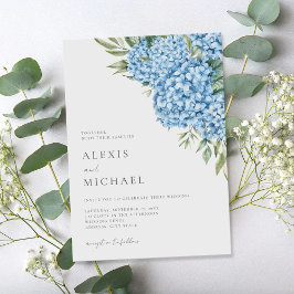 Elegant Blue Hydrangea Floral Wedding Einladung