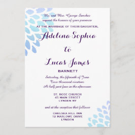 Elegant Blue Hydrangea Formal Wedding Einladung