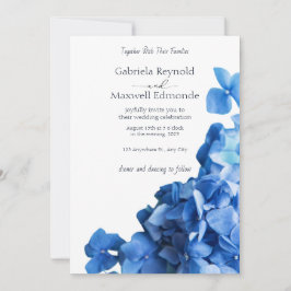 Elegant Blue Hydrangea Hochzeit Einladung