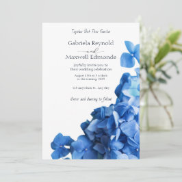 Elegant Blue Hydrangea Hochzeit Einladung