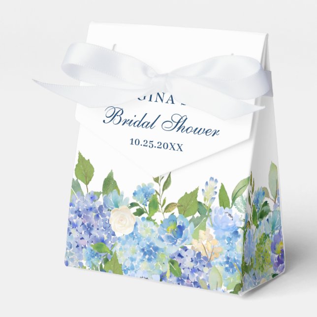 Elegant Blue Hydrangea Wasserfarbenwelt Geschenkschachtel (Vorderseite)