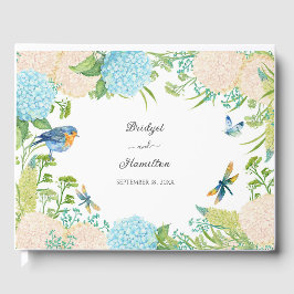 Elegant Blue Hydrangea Wedding Gästebuch