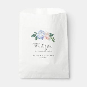 Elegant Blue Hydrangea Weiß Dankeschön Hochzeit Geschenktütchen