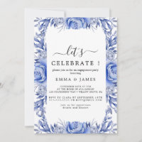 Elegant Blue Hydrangea | White "Let's Celebrate" I