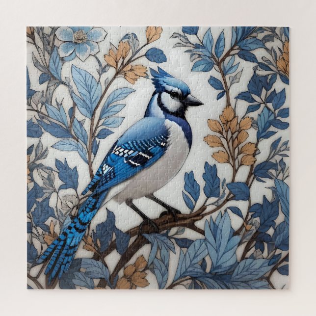 Elegant Blue Jay William Morris Inspiriert (Vertikal)