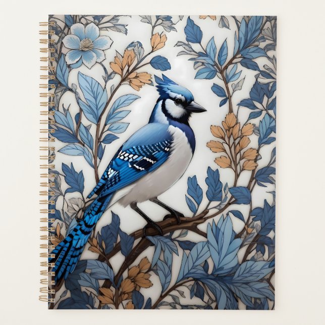 Elegant Blue Jay William Morris Inspiriert Planer (Vorderseite)