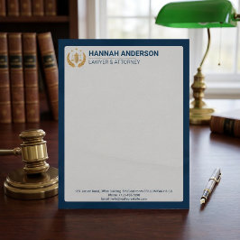 Elegant Blue Leather Look Law Firm Letterhead Briefbogen