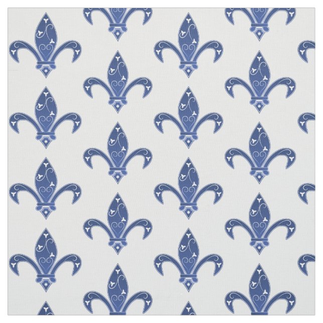 Elegant Blue Lilie Stoff (Muster)