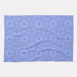 Elegant Blue Liquid Mandala Art Pattern Geschirrtuch
