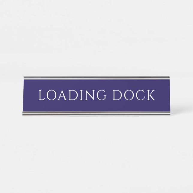 Elegant Blue Loading Dock Name Plate Schreibtischnamensplakette (Vorderseite )