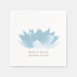Elegant Blue Lotus Blume Wedding Serviette