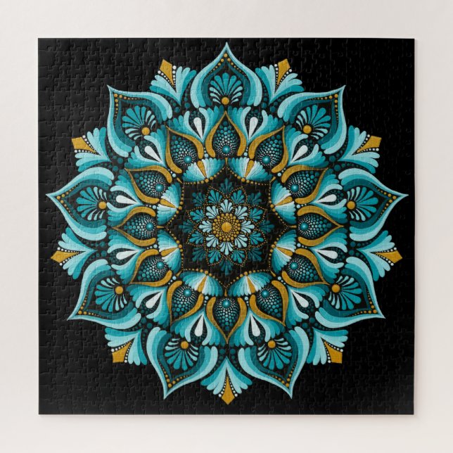 Elegant Blue Mandala | Sacred Geometry Boho | Zen (Vertikal)