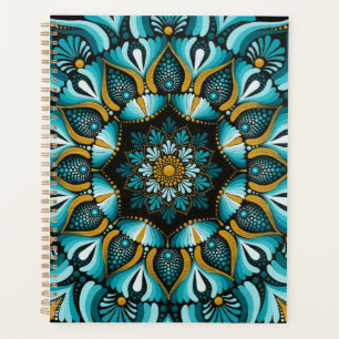 Elegant Blue Mandala Sacred Geometry Boho Zen Planer