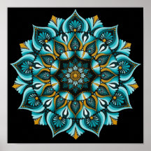 Elegant Blue Mandala | Sacred Geometry Boho | Zen
