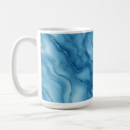 Elegant Blue Marble with Fluid Wave-Like Design  Kaffeetasse