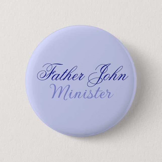 Elegant Blue Minister Button (Vorderseite)