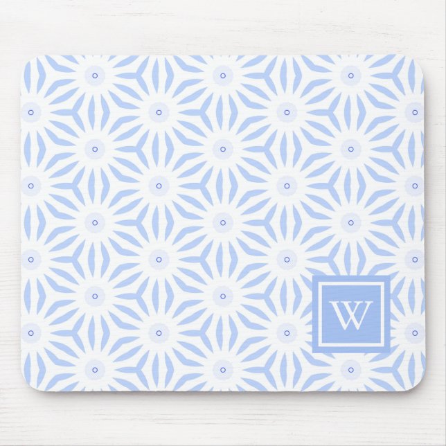 Elegant Blue Modern Geometric  Mousepad (Vorne)