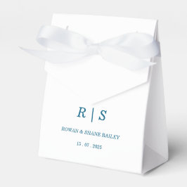 Elegant Blue Monogram Gastgeschenk Hochzeit Box Geschenkschachtel