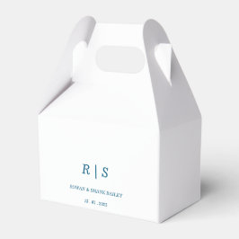 Elegant Blue Monogram Gastgeschenk Hochzeit Box Geschenkschachtel