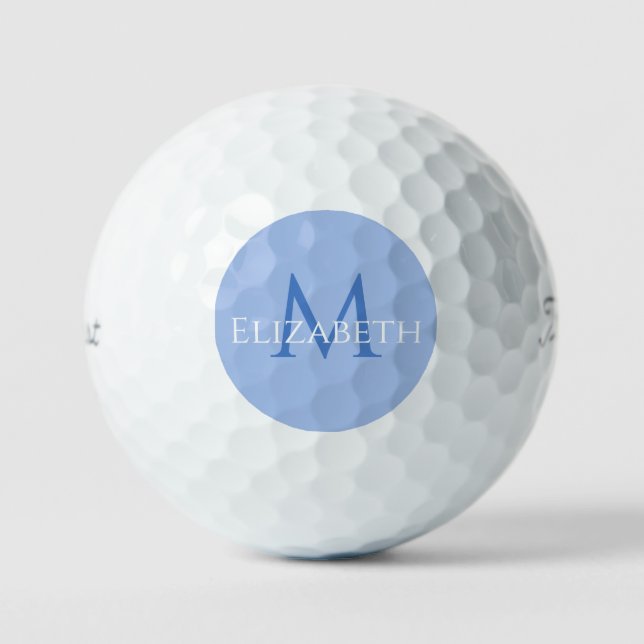 Elegant Blue Monogram Modern Personalized Classic  Golfball (Vorderseite)