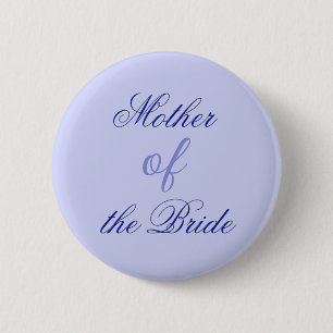 Elegant Blue Mother of the Bride Button