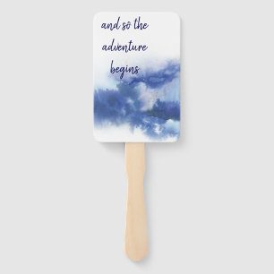 Elegant Blue Ombre Liebe Quote Hochzeit Fächer