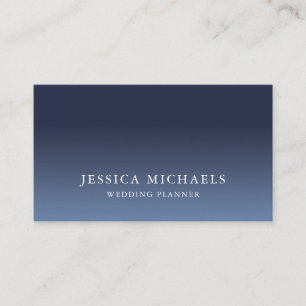 Elegant Blue Ombre Minimalistisch Business Card Visitenkarte