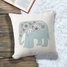 Elegant Blue Paisley Elephant
