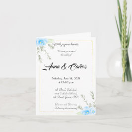 Elégant Blue Pansy fleur mariage Invit Invitation