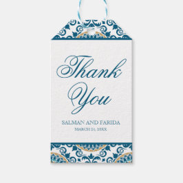 Elegant Blue Persian Mosaic Wedding Vielen Dank Geschenkanhänger