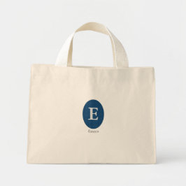Elegant Blue Personalisiert Monogram Mini Stoffbeutel