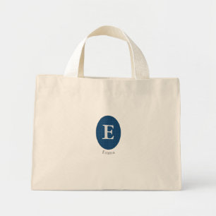 Elegant Blue Personalisiert Monogram Mini Stoffbeutel