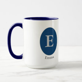 Elegant Blue Personalisiert Monogram Tasse
