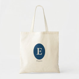 Elegant Blue Personalisiert Monogram Tragetasche