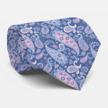 Elegant Blue & Pink Floral Paisley