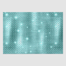 Elegant Blue Polka Dot Metallic Glitzer Pattern Seidenpapier