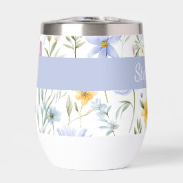 Elegant Blue Purple Watercolor Wildflower 