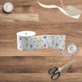 Elegant Blue Purple Watercolor Wildflower  Ripsband