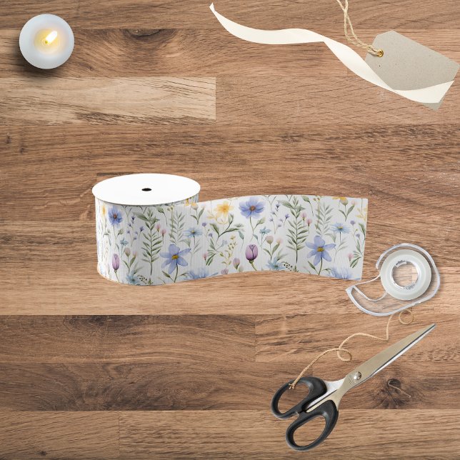 Elegant Blue Purple Watercolor Wildflower  Ripsband (Von Creator hochgeladen)