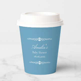 Elegant Blue Regency Style Baby Shower  Pappbecher