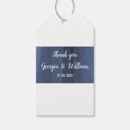 Elegant Blue Romantic Wedding Danke, Geschenk Tag Geschenkanhänger
