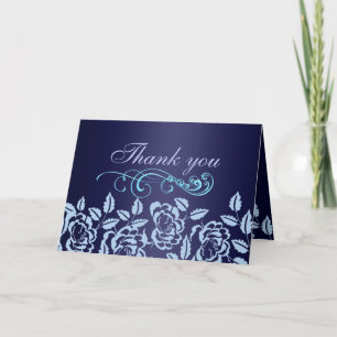 Elegant Blue Rose Dankeschön Card Dankeskarte