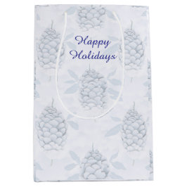 Elegant Blue & Silver Christmas Mittlere Geschenktüte