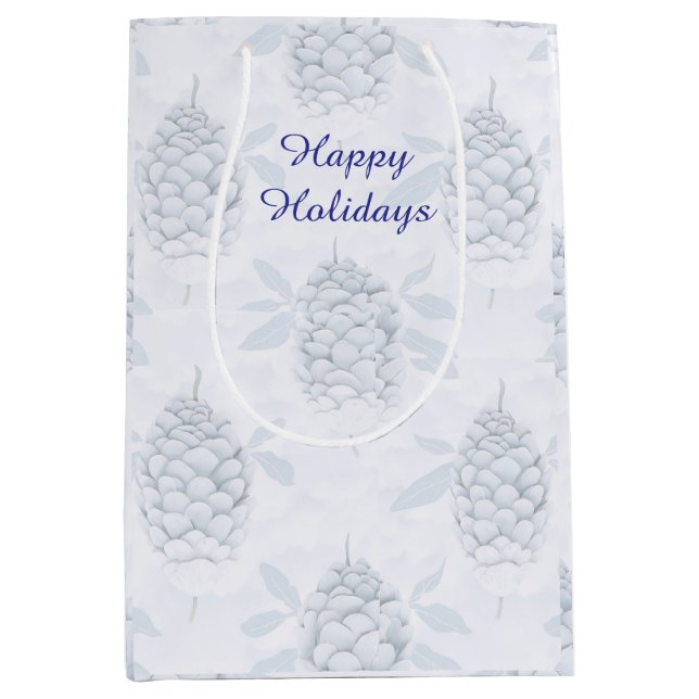 Elegant Blue & Silver Christmas  Mittlere Geschenktüte (Vorderseite)