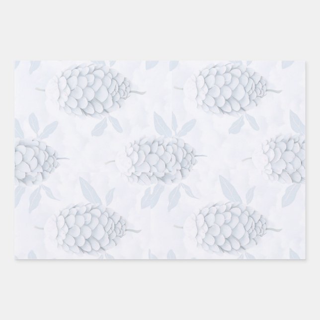 Elegant Blue & Silver Christmas Wrapping Paper Geschenkpapier Set (Vorderseite)